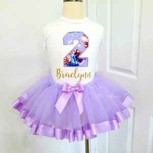 Elsa & Anna Frozen Birthday Shirt | Frozen custom Birthday Shirt tutu+shirt